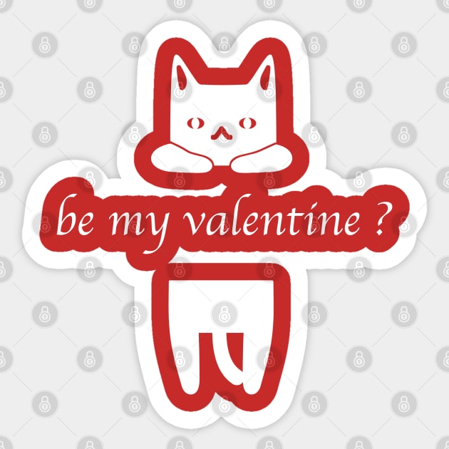 Valentine cat Sticker by just3luxxx